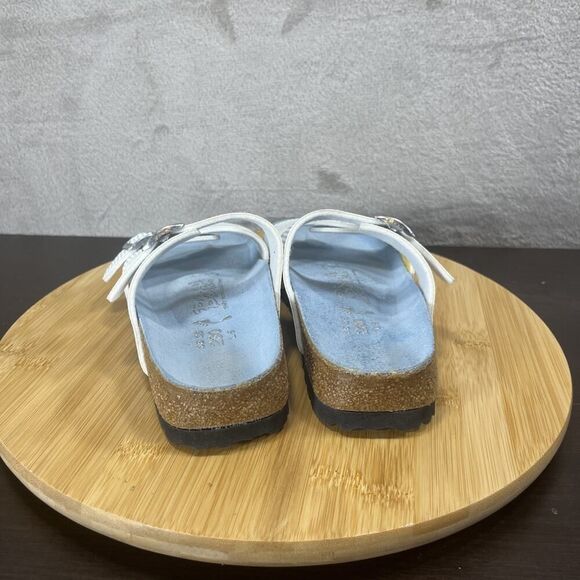 Birkenstock Birkis Sydney Womens Size 5 Blue White Striped Birko Flor Sandals - Picture 4 of 8